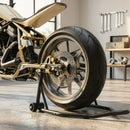 Cavalletto Posteriore per Moto 78x55x37 cm con Tappetino Antiscivolo e Adattatori Regolabili Capacità 200 kg in Acciaio e PP      