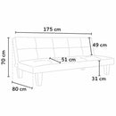Divano Letto 175x80x70 cm in Microfibra Nero