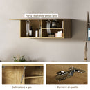 Mobiletto Bagno Pensile 80x25x30 cm con Anta a Ribalta Legno Naturale   