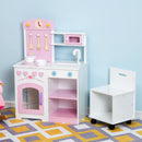 Cucina Giocattolo per Bambini in Legno con Sedia e Accessori 60x35x87 cm 