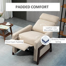 Poltrona Relax Reclinabile Manuale con Poggiapiedi in Tessuto Beige