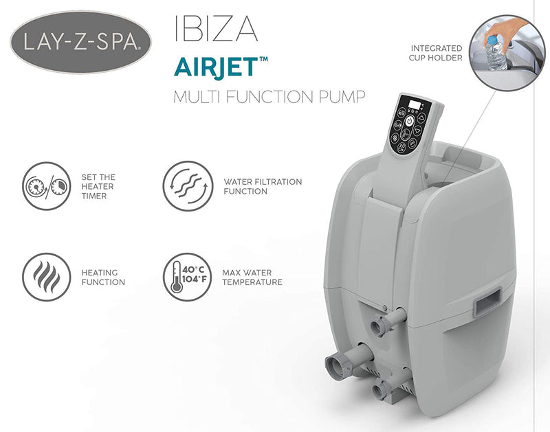 Piscina Idromassaggio Gonfiabile Riscaldata Ø180 cm 6 Persone Bestway Ibiza Lay-Z Air Jet