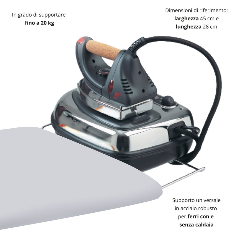 Asse da Stiro Prestige Profi 123x48 cm Salvaspazio Altezza Regolabile Ampia Area di Stiratura e Ripiano Sottostante