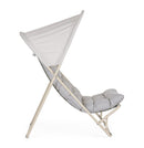 Poltrona da Giardino con Cuscini e Tettuccio 113x86x142h cm in Acciaio e Textilene Taito Grigio Chiaro  
