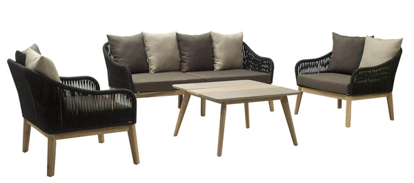 prezzo Garten-Lounge-Set aus Aluminiumsofa, 2 Sesseln und Couchtisch Vorghini Sanremo