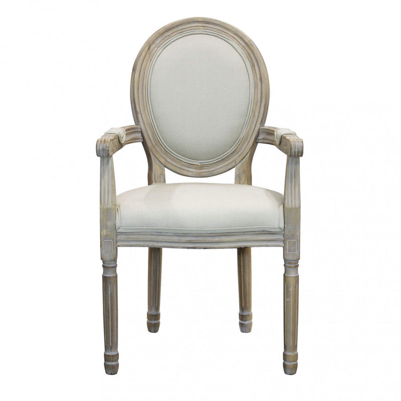 Poltrona Constance in Tessuto 55x46x96 h cm in Legno Beige