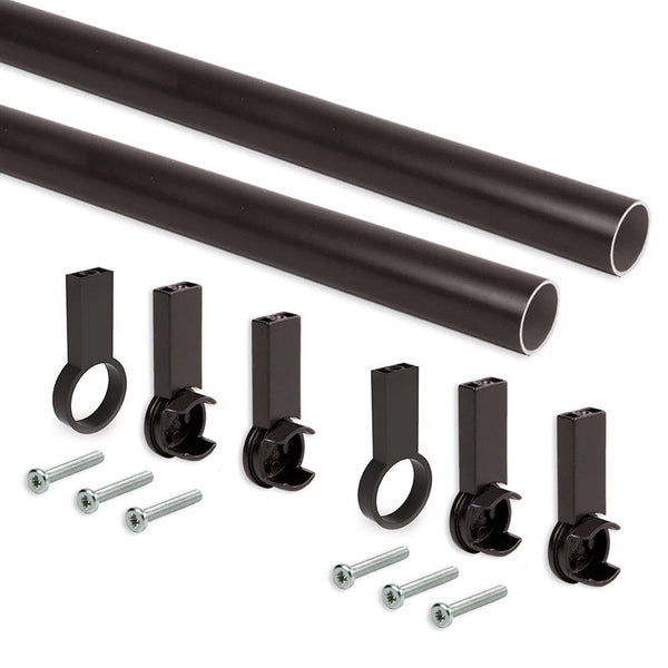 online Set aus 2 Emuca Moka Aluminium Kleiderstangen für 140 cm runde Kleiderschränke