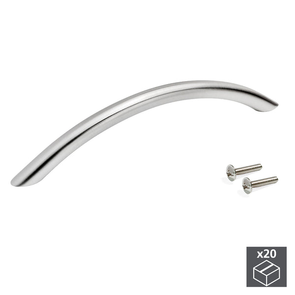 Emuca Möbelgriffe 10 mm Achsabstand 256 mm Satin Nickel Stahl 25 Stück prezzo
