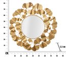 Specchio Foglie Oro Ø81x2,5 cm in Ferro Oro