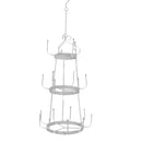 Portatazze da Soffitto 3 Piani Ø30xh74,5 cm in Ferro Bianco