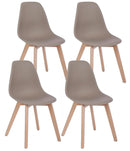 Set 4 Sedie 51,5x46,5x86 cm in Plastica Tortora