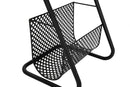 Tavolinetto Porta Giornali Ø35x50 cm in Ferro e MDF Nero e Marrone