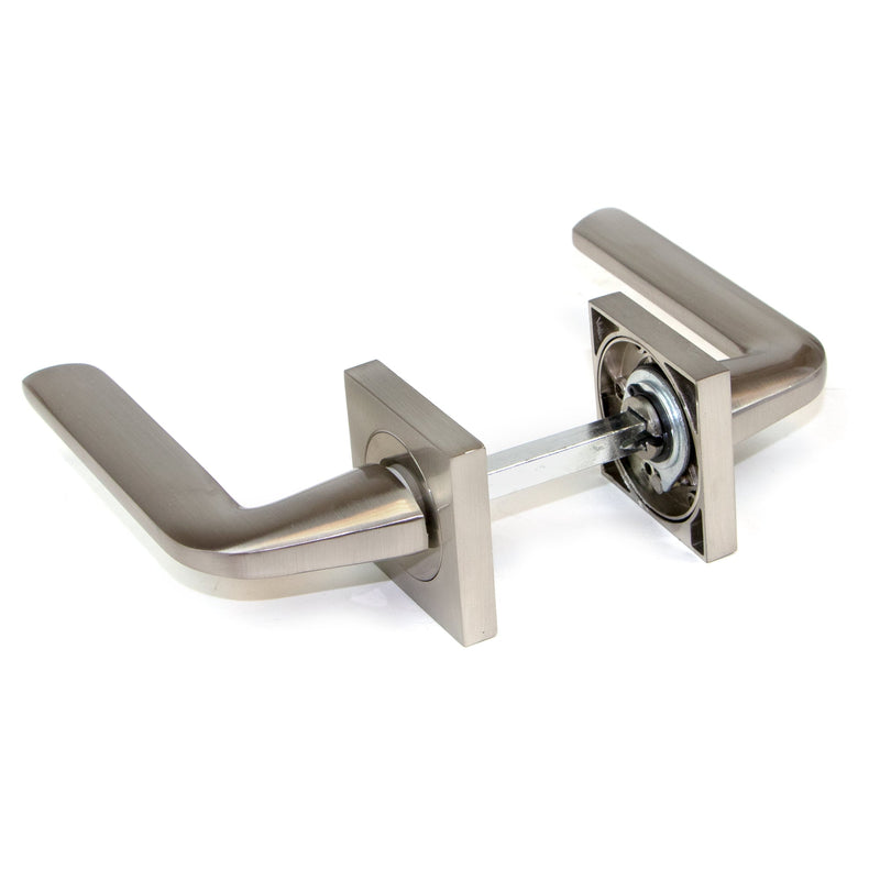 Maniglie Sydney per Porta da Interno con Rosetta 50 x 50 mm Alluminio e Zama Nickel Emuca