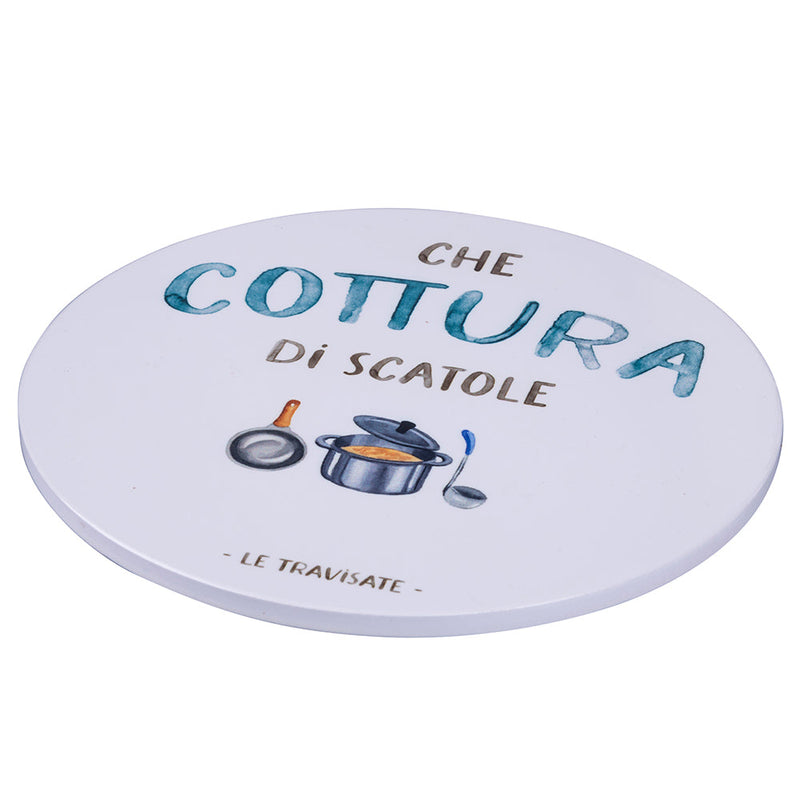 Sottopentola Tondo Ø20 cm in Ceramica VdE Tivoli 1996 Le Travisate Bianco