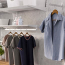 Set 2 Barre Appendiabiti per Armadio Ø27x81,5 cm in Acciaio Emuca Bianco