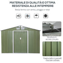 Casetta Box da Giardino 277x195x192 cm in Acciaio e Polipropilene Verde Chiaro