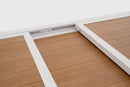 Tavolo Allungabile da Esterno 140-210x77x75h cm in Alluminio e Polywood Hilija Naturale e Bianco  