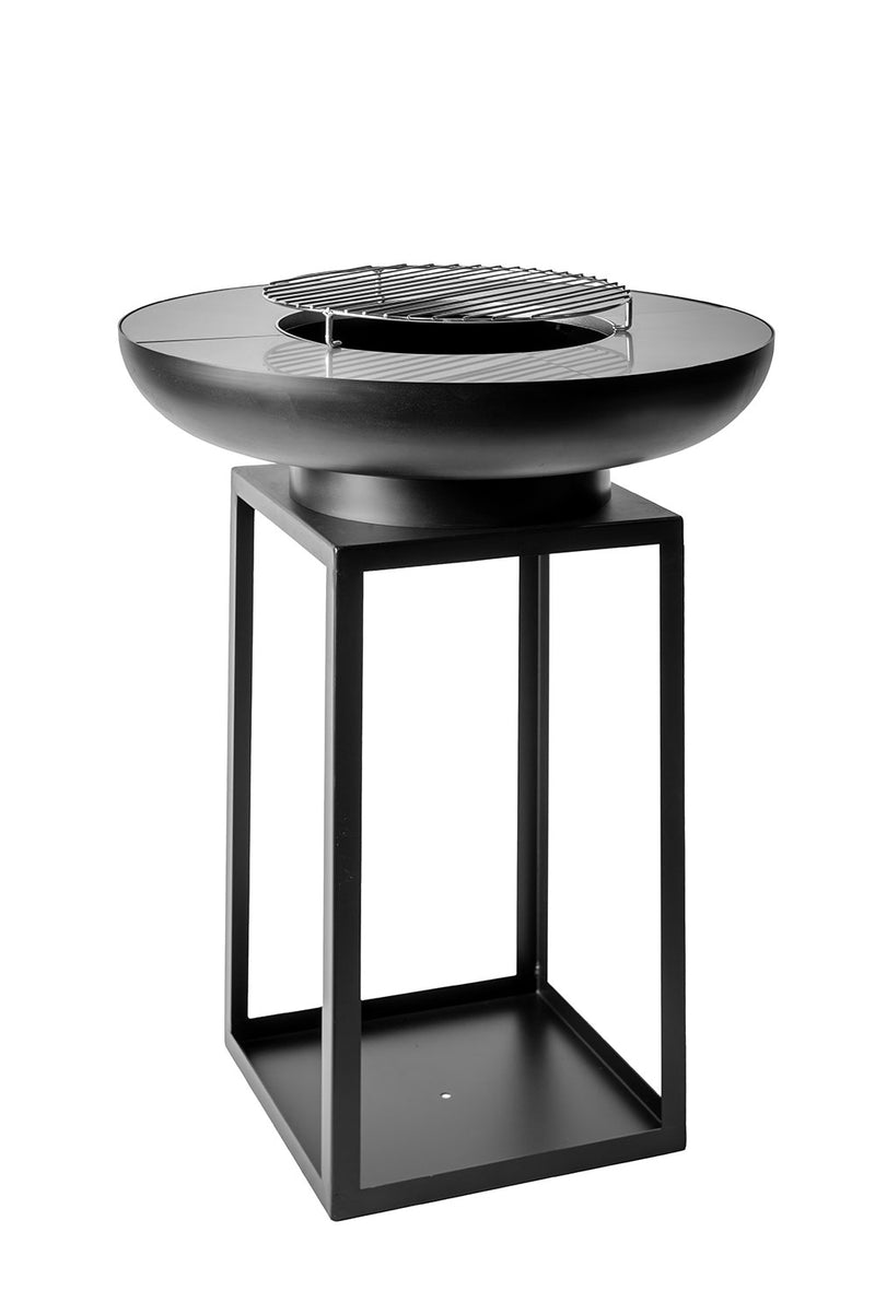 Barbecue a Legna Ø75x97 cm Ara in Acciaio Nero Alta Temperatura 