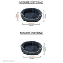 Cuccia Imbottita per Cani e Gatti in Poliestere Coccole Grigio Scuro