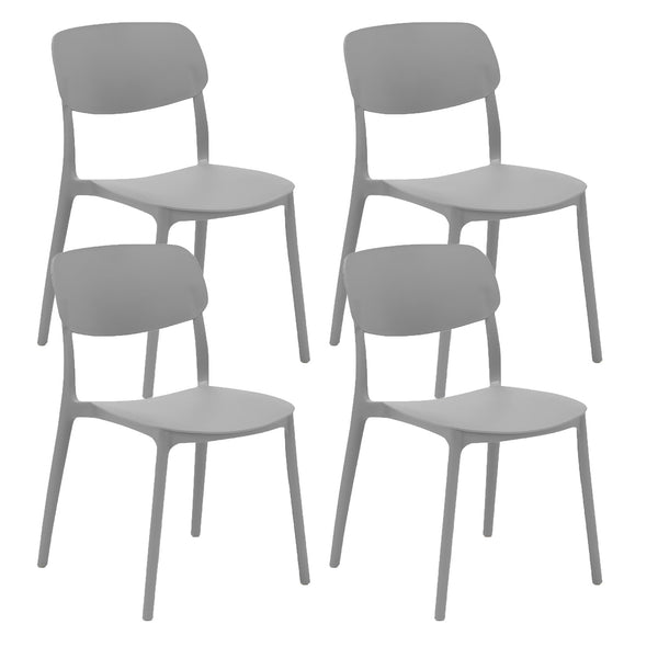 online Set 4 Sedie 46x79x54 cm in Polipropilene Elodie Grigio Ice