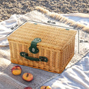 Cesta Valigetta da Pic Nic per 2 Persone 11 Pezzi con Area Termica Marrone Chiaro  