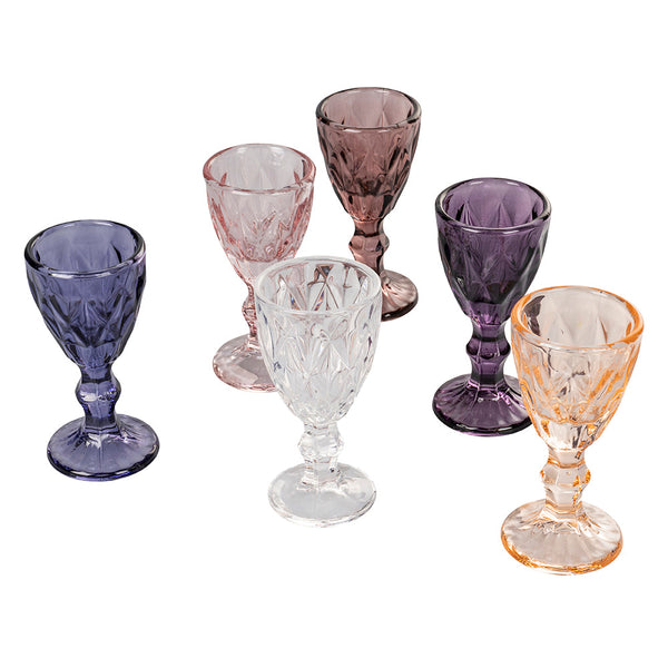 Set 6 Tassen für Liköre Prisma Provence in Glas Villa d'Este Home Tivoli Purple sconto