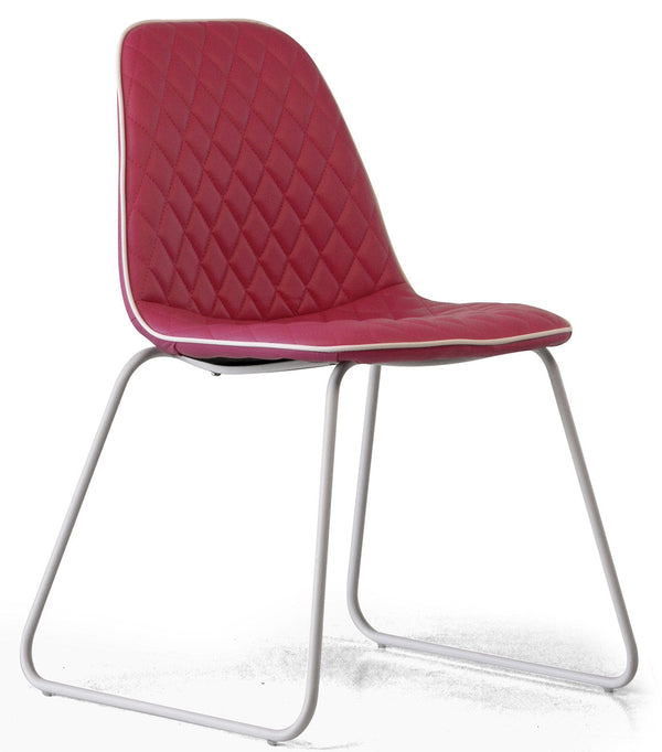 online Gepolsterter Stuhl 45,5 x 55 x 83 cm in gestepptem Kunstleder Brenda Red