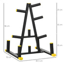 Rastrelliera Pesi e Bilancieri 85,5x70x96 cm in Acciaio e PP Nera