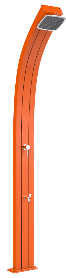 sconto Doccia Solare da Esterno Giardino 30L Miscelatore e Lavapiedi Arkema Spring Arancio
