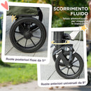 Passeggino per Cani Taglia Media 124x67x100 cm Pieghevole con Finestre a Rete Cuscino e Guinzaglio in Poliestere Verde Scuro      