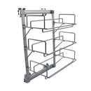 Porta Scarpe Estraibile per Armadio 3 Ripiani in Acciaio e Plastica Emuca Grigio Metallizzato