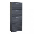 Scarpiera Wendy 60x24x150 h cm in Legno Grigio Scuro