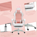 Sedia Gaming Ergonomica 65x63x136-142A cm con Orecchie in Finta Pelle Rosa  