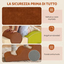 Set di 5 Costruzioni Morbide per Bambini 3-6 Anni 177x35x36 cm con Base Antiscivolo in Velluto a Coste Multicolore      