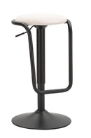 Sgabello Bar Destiny Bianco Ø41x61 cm in Ferro e Compensato e Spugna e Poliestere Nero e Bianco      