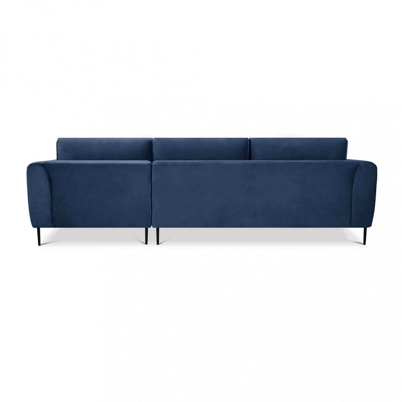 Divano con Chaise Longue Gregory in Tessuto Blu