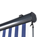 Tenda da Sole Avvolgibile a Rullo da Esterno Bianco e Blu Varie Misure