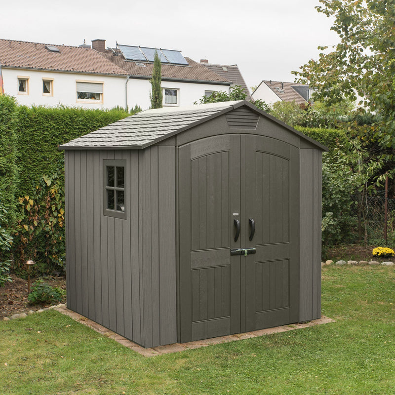 Casetta Box da Giardino Porta Utensili 204x275 cm in Polietilene Grigia