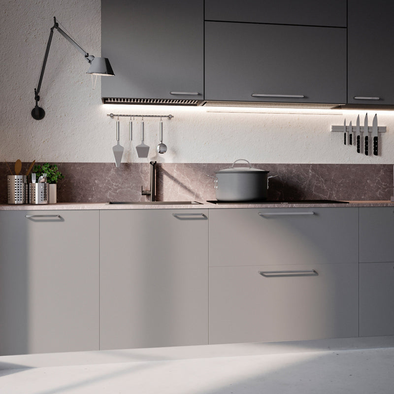 Set 20 Maniglie per Mobili 224 mm in Zama Emuca Zagreb Cromato