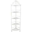 Portapiante Arianne 5 Piani Ad Angolo 50x35x175 h cm in Acciaio Bianco