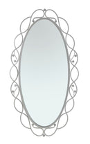 Specchio Oval Argento 60x2,5x110 cm in Ferro e MDF Argento