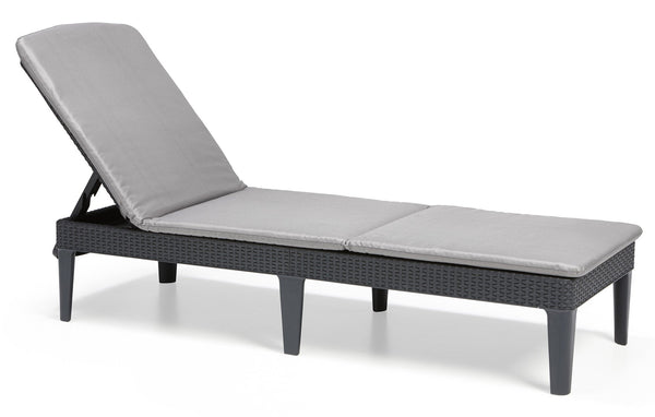 Lettino Prendisole da Giardino 187,5x58x29 cm con Cuscino in Resina Keter Jaipur Antracite Seconda Scelta prezzo