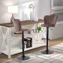 Set 2 Sgabelli 38x38x60/80 cm in Velluto Base Nera Grigio