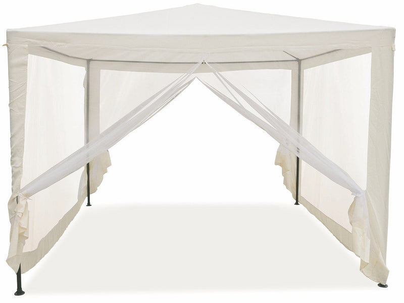 Gazebo da Giardino in Metallo 3x3m con Zanzariera Soriani Dakar Ecrù