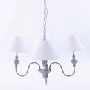 Lampadario a Sospensione Ø56 in MDF Design Shabby Bianco