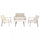 Garden Lounge Set Sofa 2 Sessel und Couchtisch aus taubengrauem Aluminium