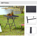 Tavolino Pieghevole da Giardino 60x60x74 cm  Marrone