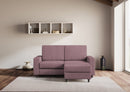 Divano 2 Posti con Pouf 168x145x85 cm Sakar in Tessuto Prugna