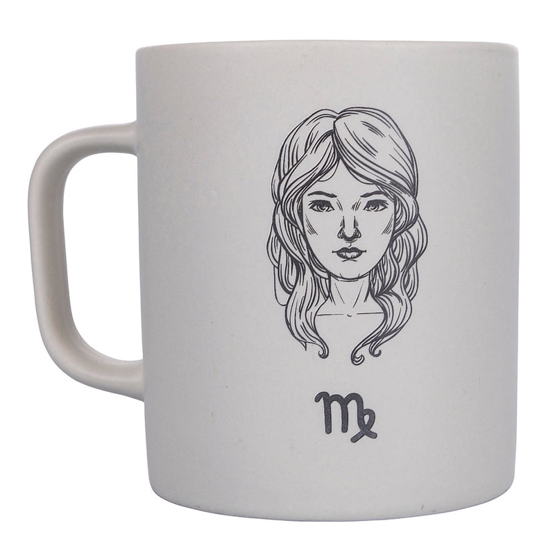 Tazza Zodiaco "vergine" Ø8x10 cm in Bone China VdE Tivoli 1996 Bianco