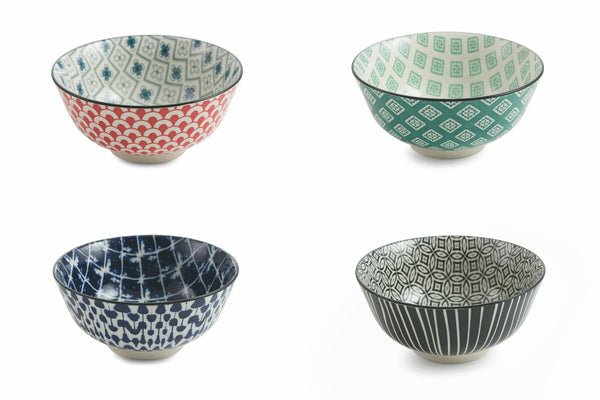 Set 4 Schüsseln Ø17x8 cm aus Steinzeug Villa d'Este Home Tivoli Verschiedene Farben acquista